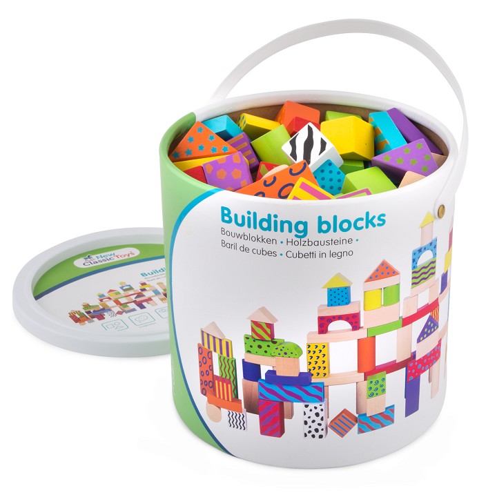 Building blocks in a drum - fantasy color - 100 pieces